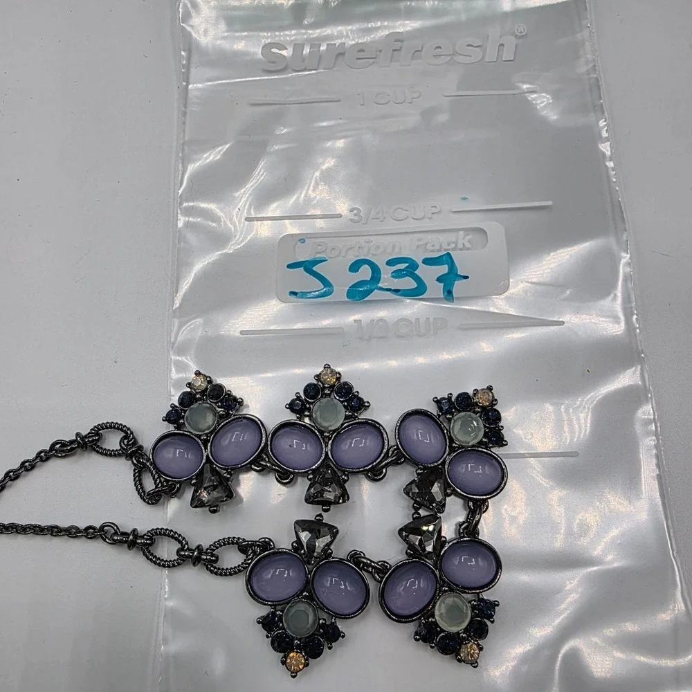 The Limited Womens Silver Tone Chain With Purple Stone Beads Pendant Fashion 19